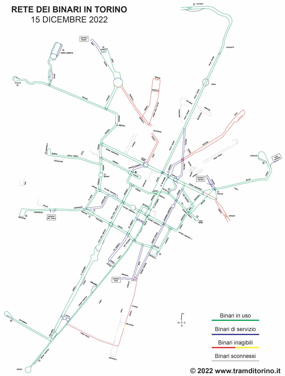 Mappa binari TO 2022 ridimensionata