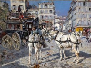 Omnibus a Parigi nel 1882-Quadro di Giovanni Boldini