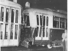 I due tram dopo lo scontro in corso Vittorio Emanuele II
