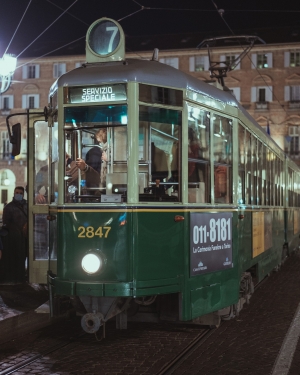 In tram sotto le Luci d&#039;Artista