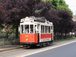 Il tram 116 alla Mostra del Volontariato in corso Belgio